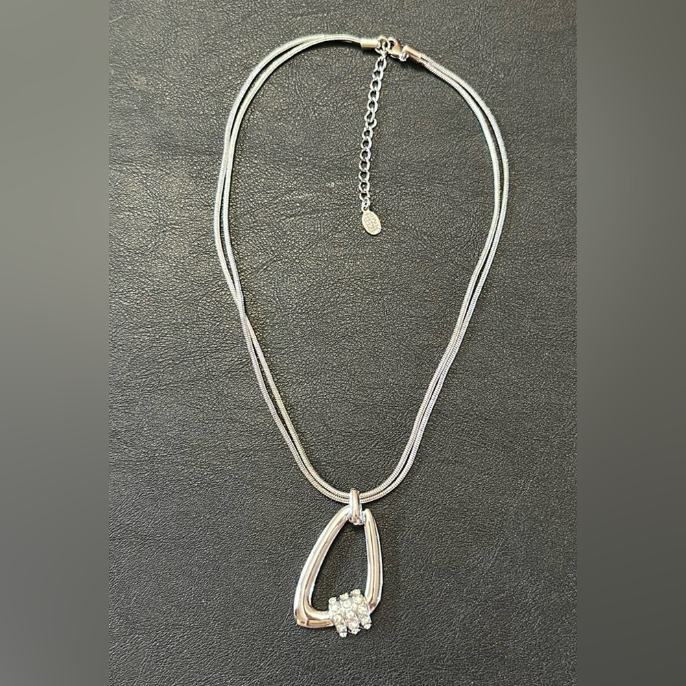 Bijoux Terner Vintage Double Silver Tone Snake Chain Necklace